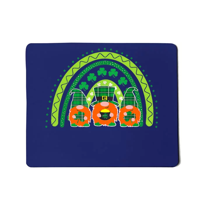 Cute Lucky Rainbow Gnome Happy St Patrick Day Funny Shamrock Mousepad