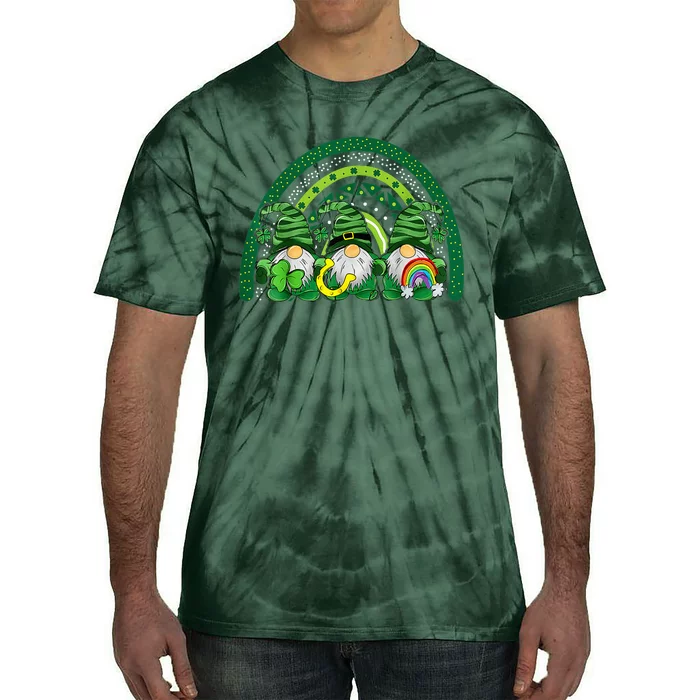 Cute Lucky Rainbow Gnome Happy St Patricks Day Tie-Dye T-Shirt