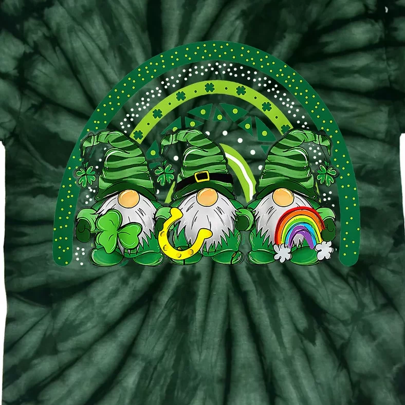 Cute Lucky Rainbow Gnome Happy St Patricks Day Tie-Dye T-Shirt