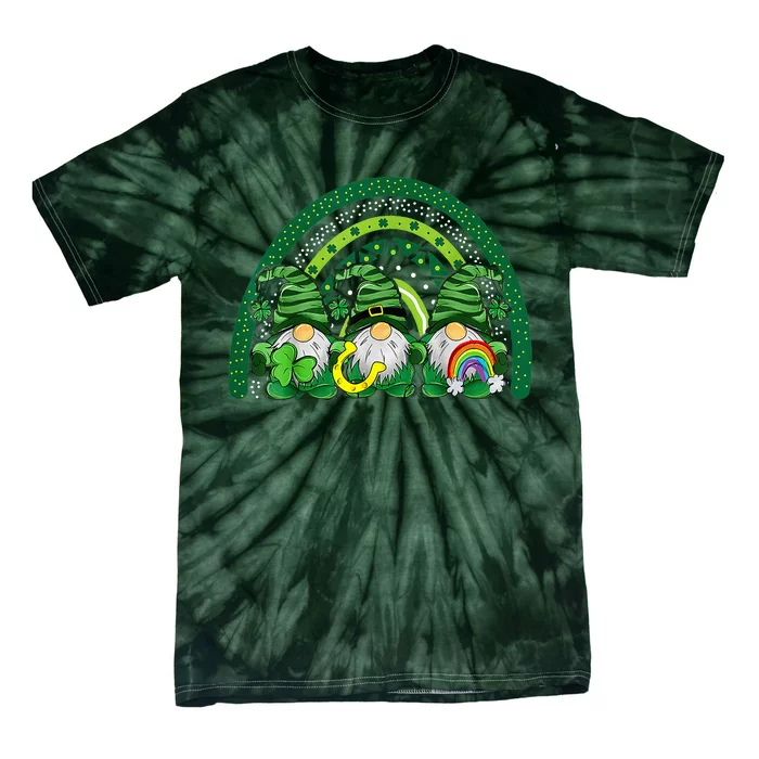 Cute Lucky Rainbow Gnome Happy St Patricks Day Tie-Dye T-Shirt