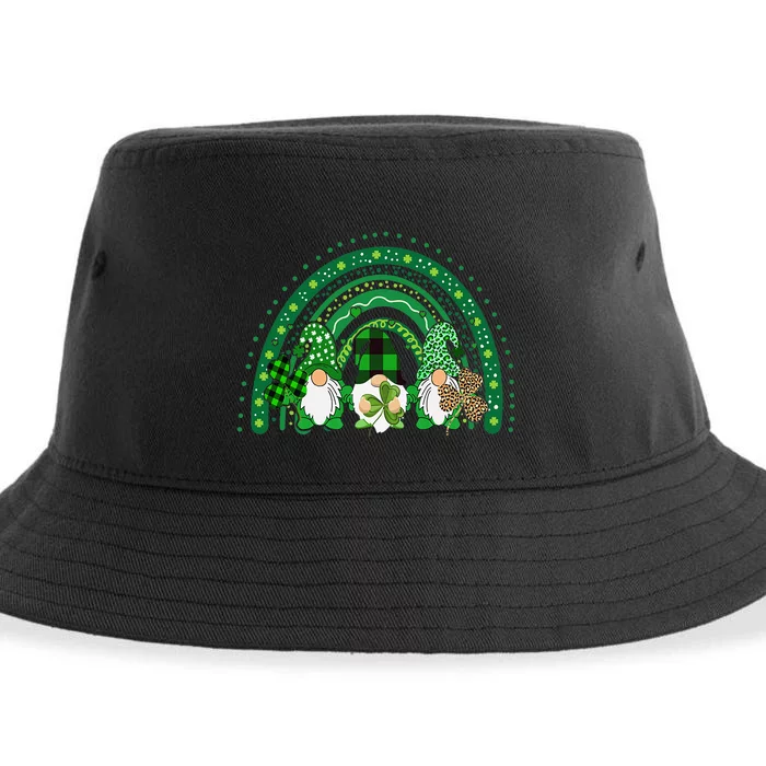 Cute Lucky Rainbow Gnome Happy St Patricks Day Gift Sustainable Bucket Hat