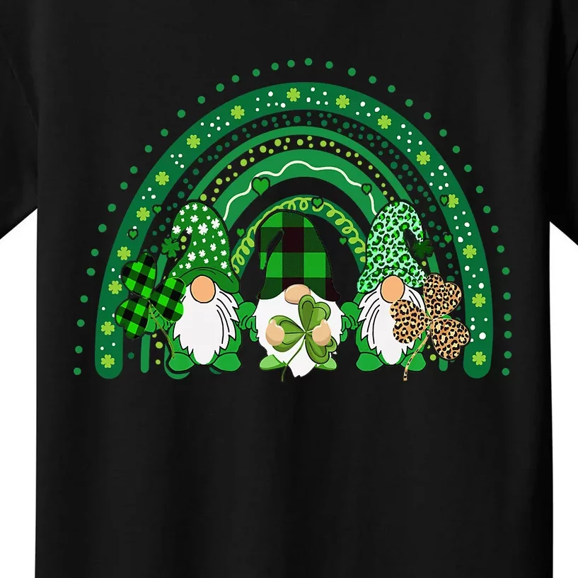 Cute Lucky Rainbow Gnome Happy St Patricks Day Gift Kids T-Shirt