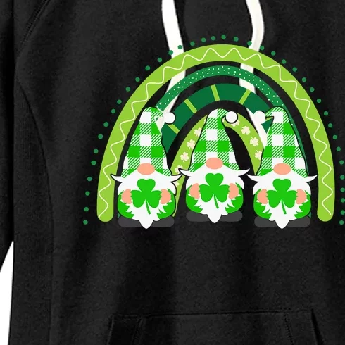 Cute Lucky Rainbow Gnome HappySt Patricks Day Gift Women's Fleece Hoodie