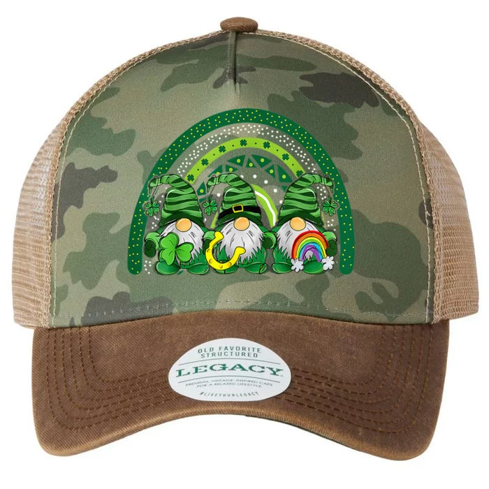 Cute Lucky Rainbow Gnome Happy St Patricks Day Family Outfit Legacy Tie Dye Trucker Hat