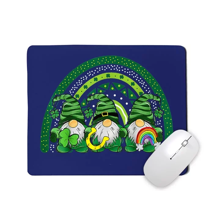 Cute Lucky Rainbow Gnome Happy St Patricks Day Family Outfit Mousepad