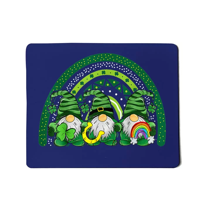 Cute Lucky Rainbow Gnome Happy St Patricks Day Family Outfit Mousepad