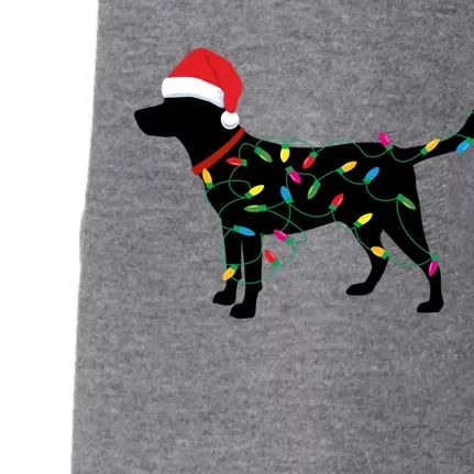 Christmas Labrador Retriever In Santa Hat Christmas Lights Holiday Dog Gift Sant Doggie 3-End Fleece Hoodie