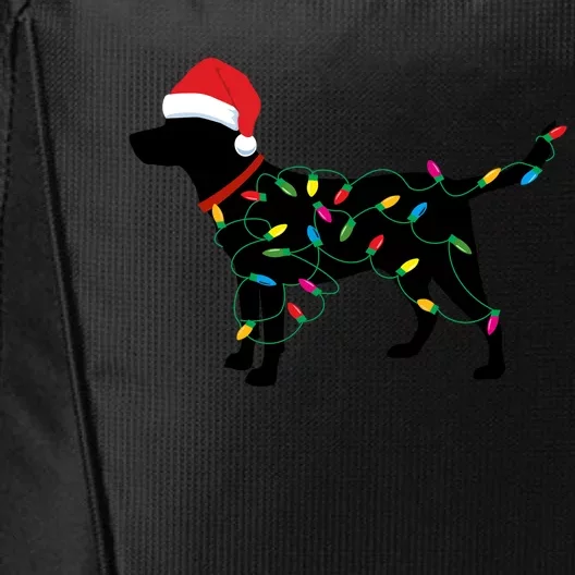 Christmas Labrador Retriever In Santa Hat Xmas Lights Meaningful Gift City Backpack