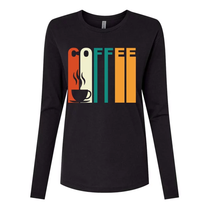 Coffee Lover Retro Womens Cotton Relaxed Long Sleeve T-Shirt