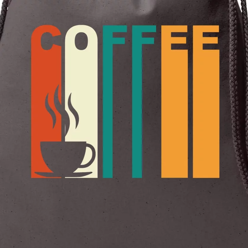 Coffee Lover Retro Drawstring Bag