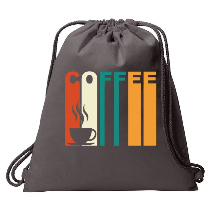 Coffee Lover Retro Drawstring Bag