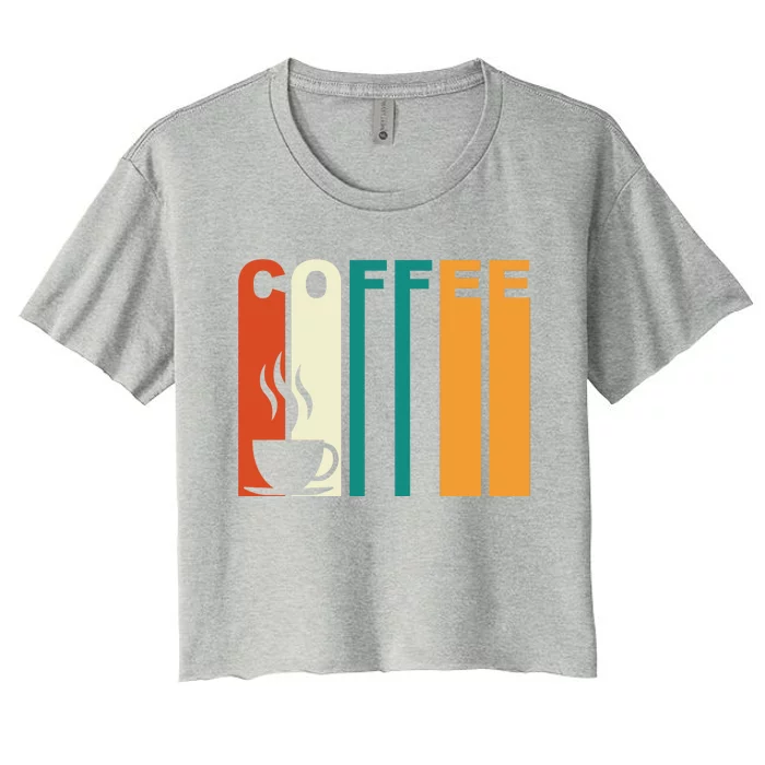 Coffee Lover Retro Women's Crop Top Tee