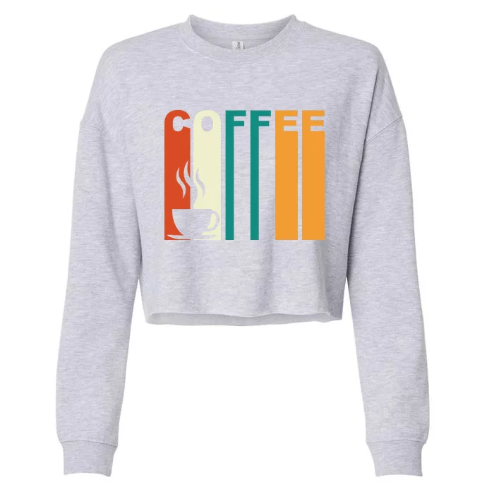 Coffee Lover Retro Cropped Pullover Crew