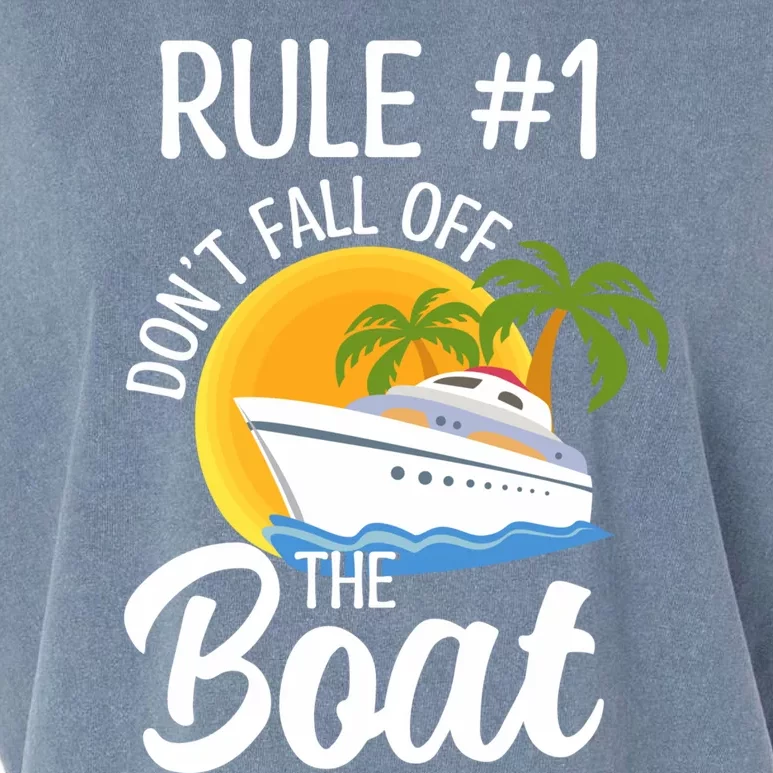 Cruise Lovers Rule 1 Dont Fall Off The Boat Family Cruise Gift Garment-Dyed Women's Muscle Tee