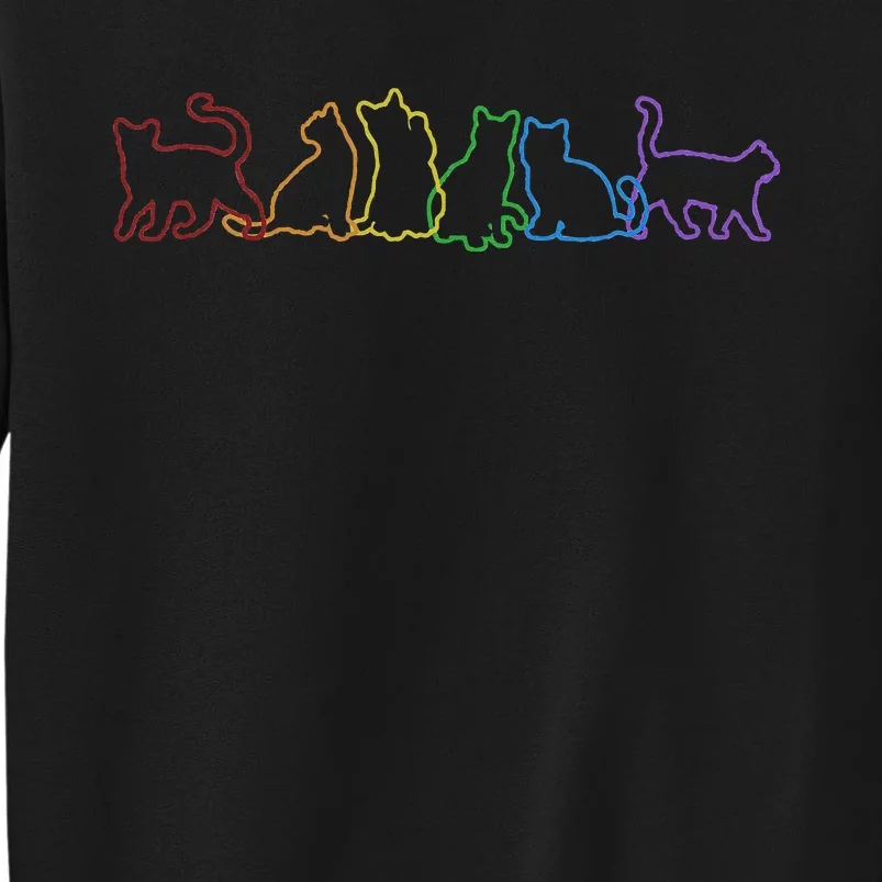 Cat LGBT Rainbow Cat Daddy Cat Mom Cat Lovers Funny Cat Tall Sweatshirt