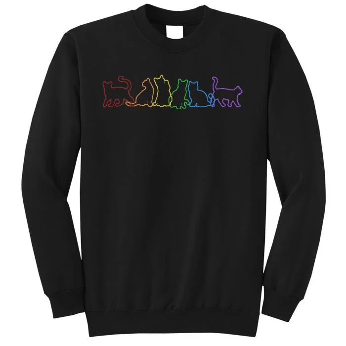 Cat LGBT Rainbow Cat Daddy Cat Mom Cat Lovers Funny Cat Tall Sweatshirt