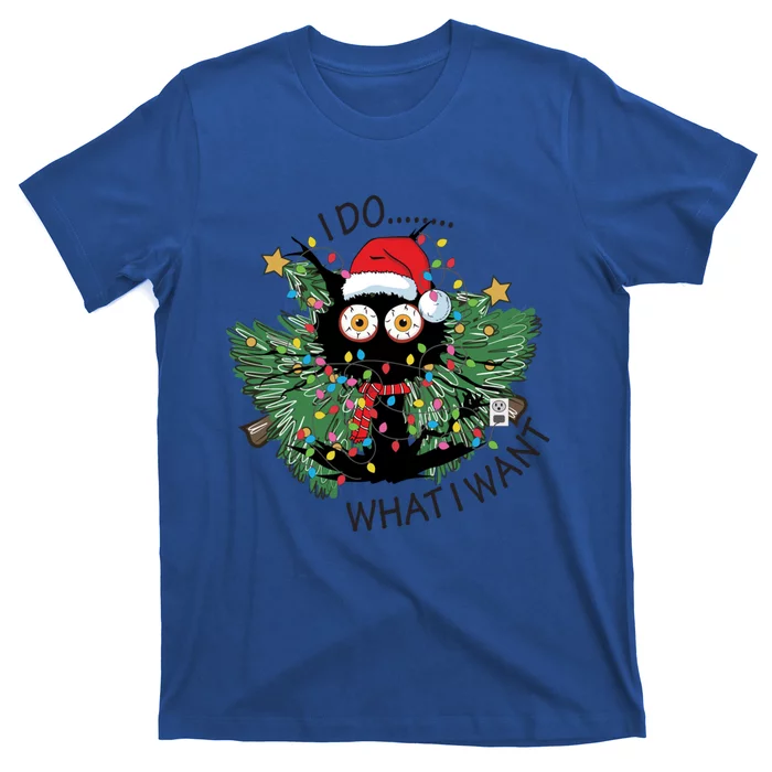 Cat Lovers Retro I Do What I Wangift Funny Cat Christmas Cute Gift T-Shirt