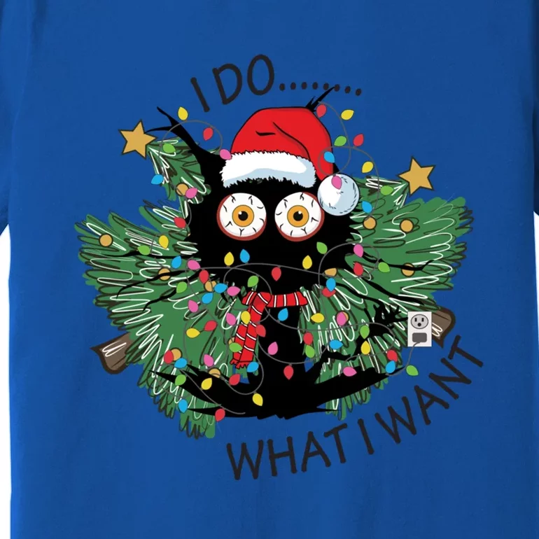 Cat Lovers Retro I Do What I Wangift Funny Cat Christmas Cute Gift Premium T-Shirt