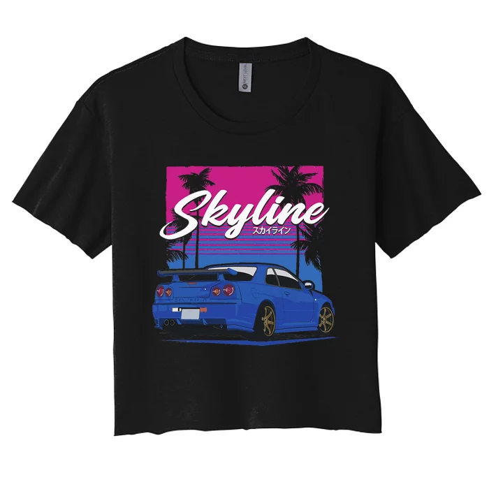 Classic Legendary R34 Jdm Women's Crop Top Tee