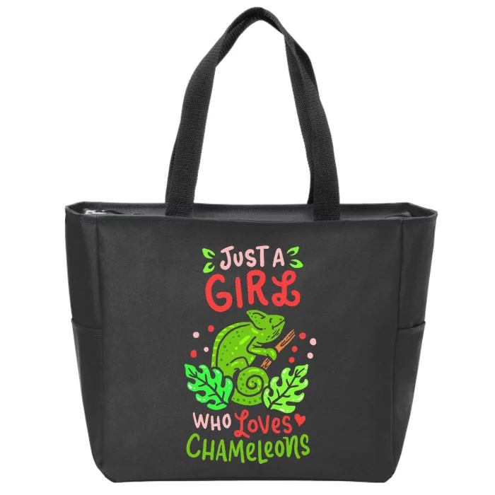 Chameleon Lizard Reptile Pet Cute Gift Zip Tote Bag