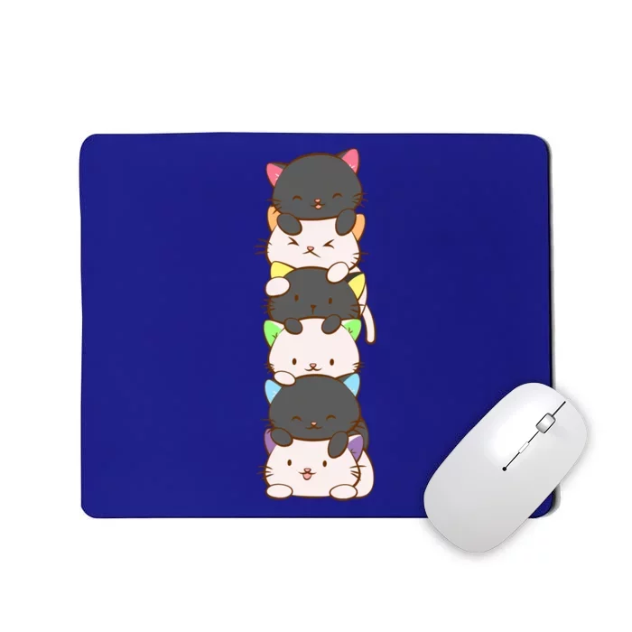 Cute Lgbt Rainbow Ear Kawaii Cats Straight Ally Pride Art Gift Mousepad