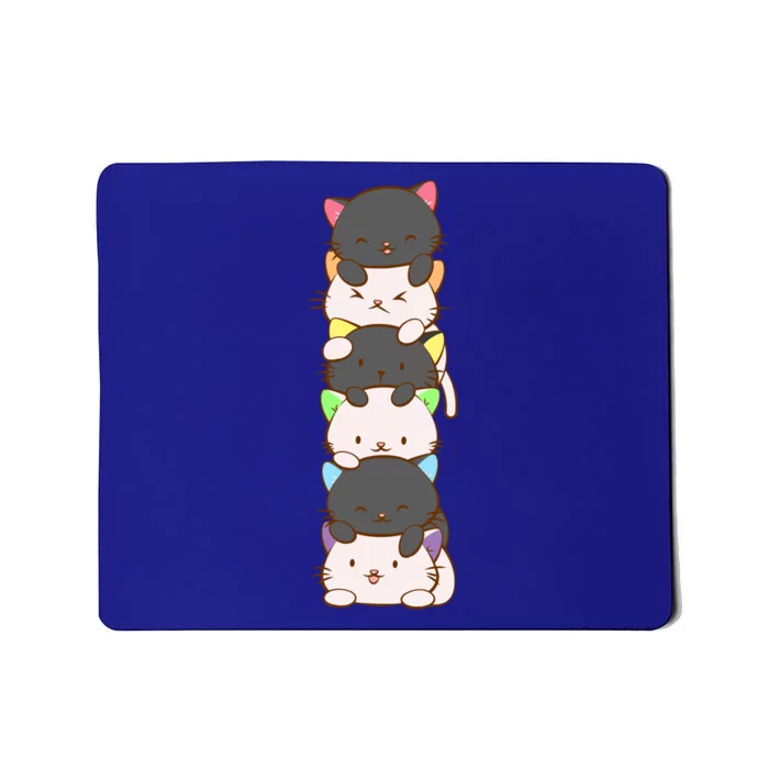 Cute Lgbt Rainbow Ear Kawaii Cats Straight Ally Pride Art Gift Mousepad