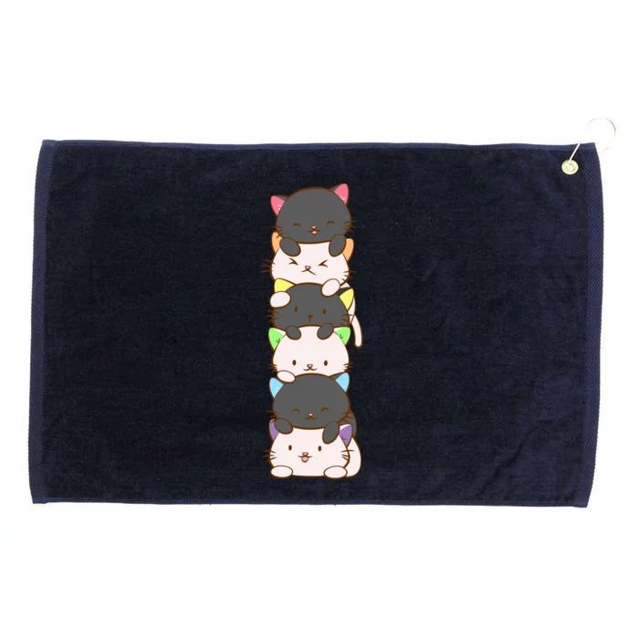 Cute Lgbt Rainbow Ear Kawaii Cats Straight Ally Pride Art Gift Grommeted Golf Towel