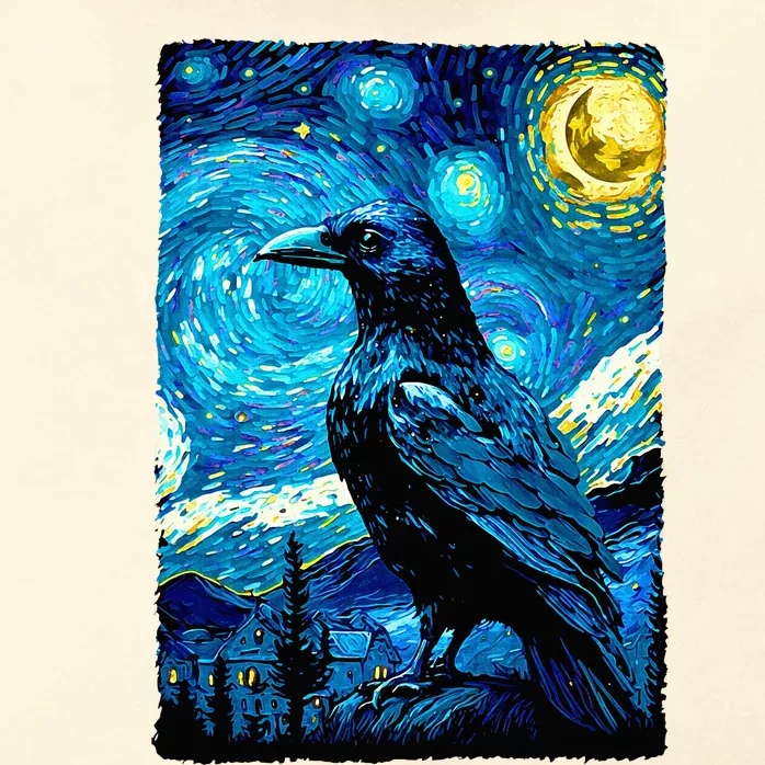 Crow Lover Raven Starry Night Style Painting Van Gogh Zip Tote Bag