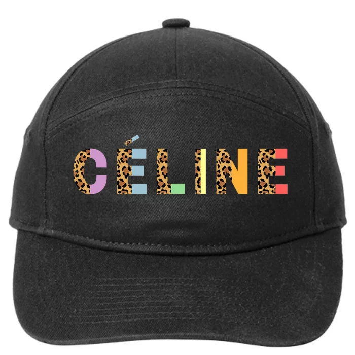 Céline Leopard Rainbow Hello My Name Is Name Tag First Name 7-Panel Snapback Hat