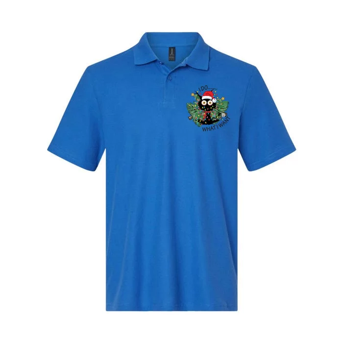 Cat Lovers Retro I Do What I Wancute Gift Funny Cat Christmas Gift Softstyle Adult Sport Polo