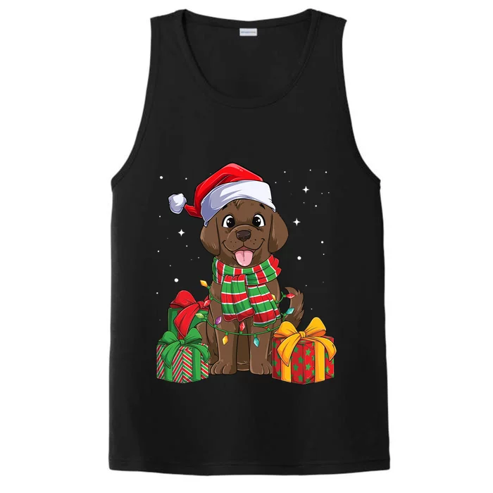 Chocolate Labrador Retriever Christmas Xmas Lab Dog Lover Gift Performance Tank