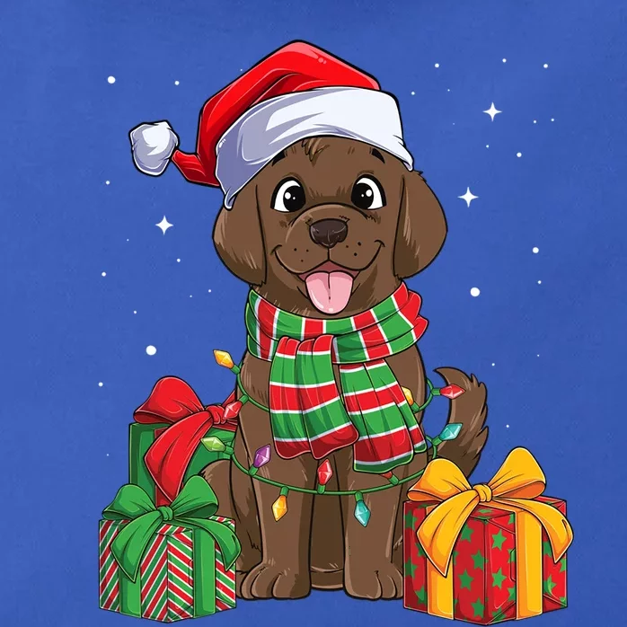 Chocolate Labrador Retriever Christmas Xmas Lab Dog Lover Gift Zip Tote Bag