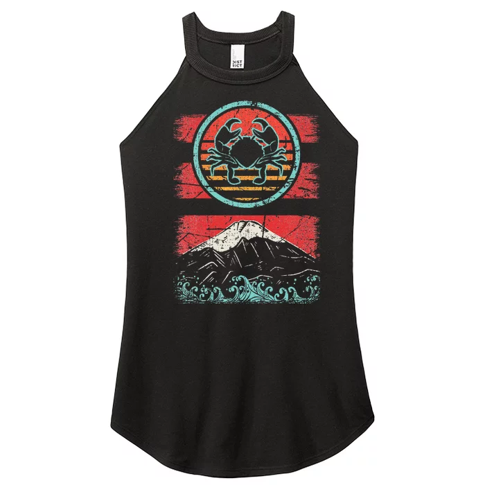 Crab Lover Retro Crabbing Vintage 80s Style Fishing Hunting Women’s Perfect Tri Rocker Tank