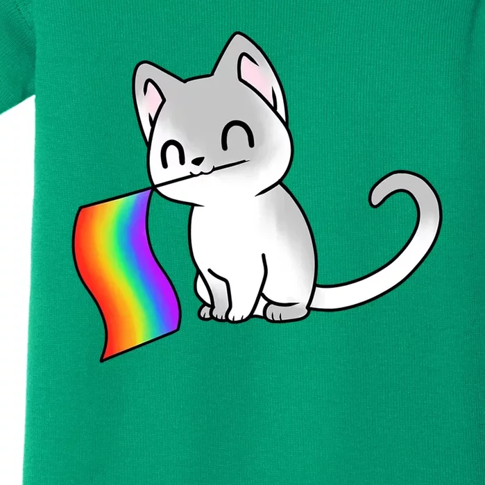 Cat Lgbt Rainbow Flag Pride Month Baby Bodysuit