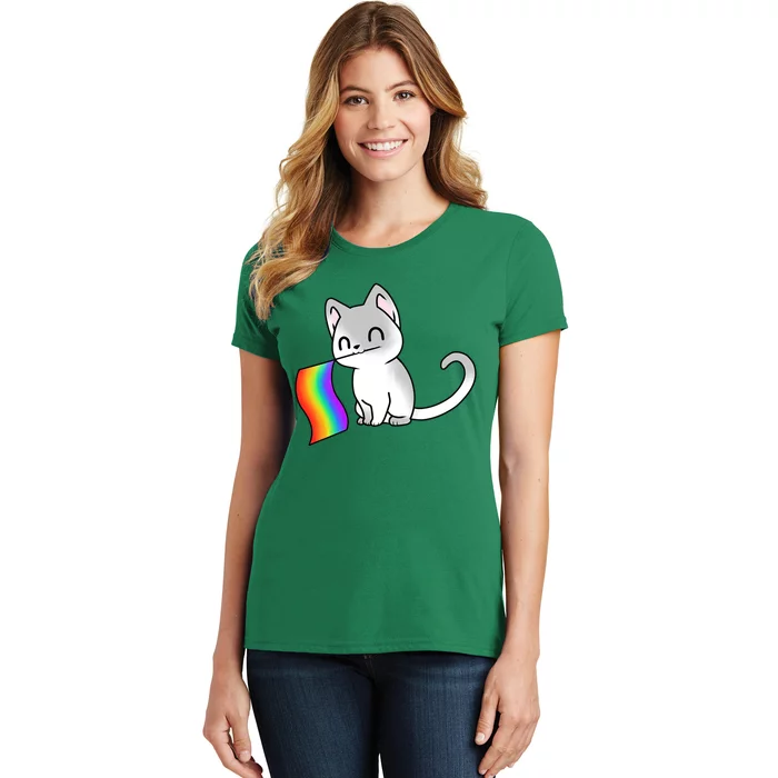 Cat Lgbt Rainbow Flag Pride Month Women's T-Shirt