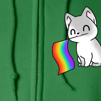 Cat Lgbt Rainbow Flag Pride Month Full Zip Hoodie