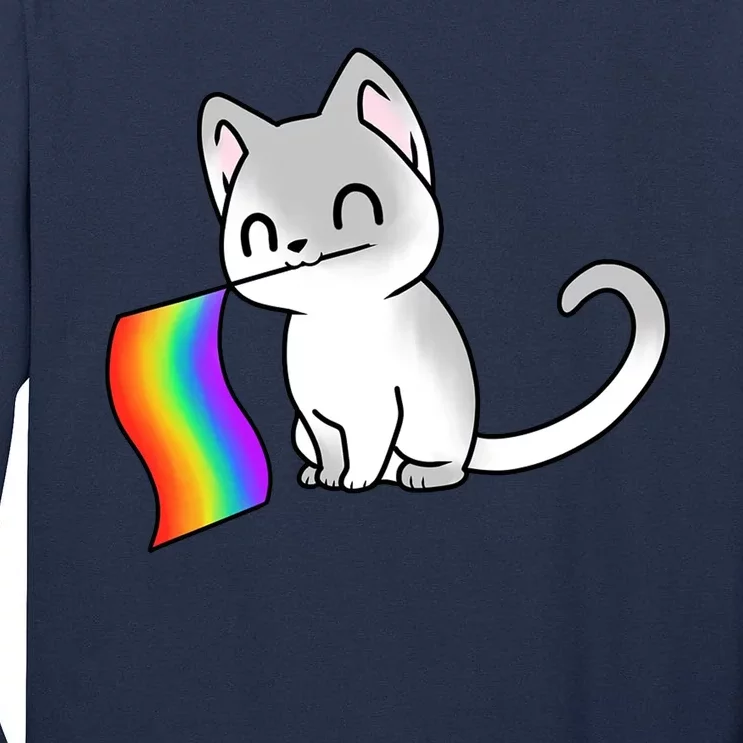 Cat Lgbt Rainbow Flag Pride Month Tall Long Sleeve T-Shirt