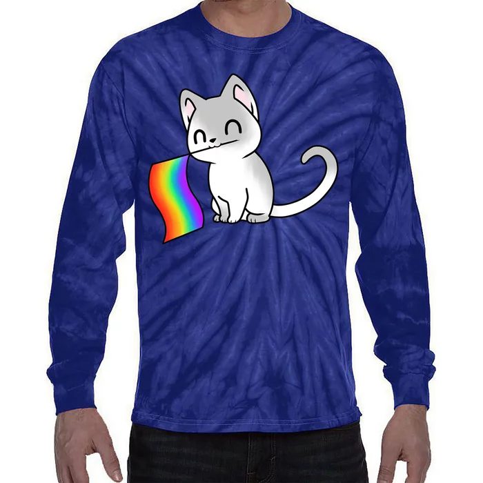 Cat Lgbt Rainbow Flag Pride Month Tie-Dye Long Sleeve Shirt