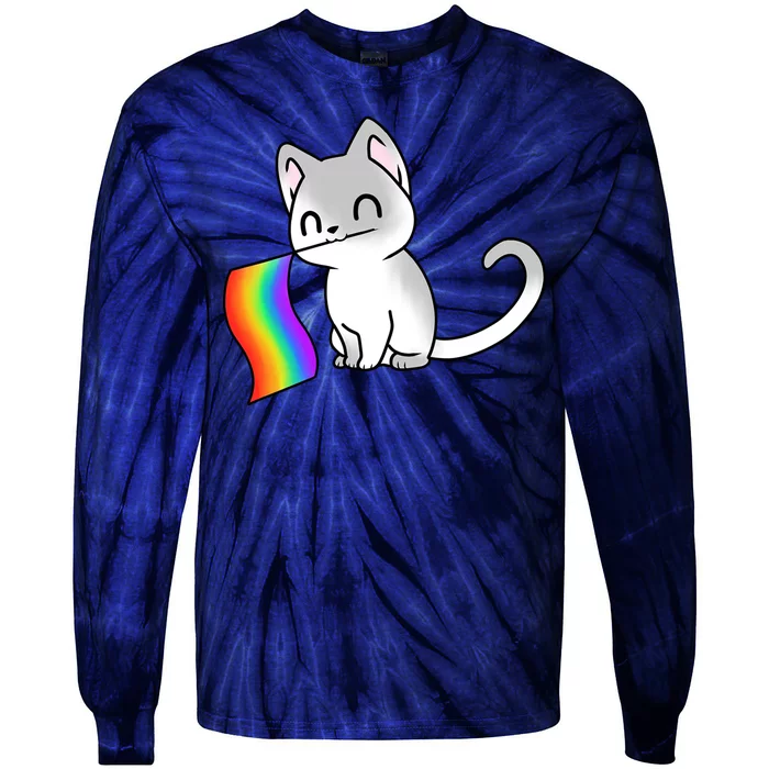 Cat Lgbt Rainbow Flag Pride Month Tie-Dye Long Sleeve Shirt