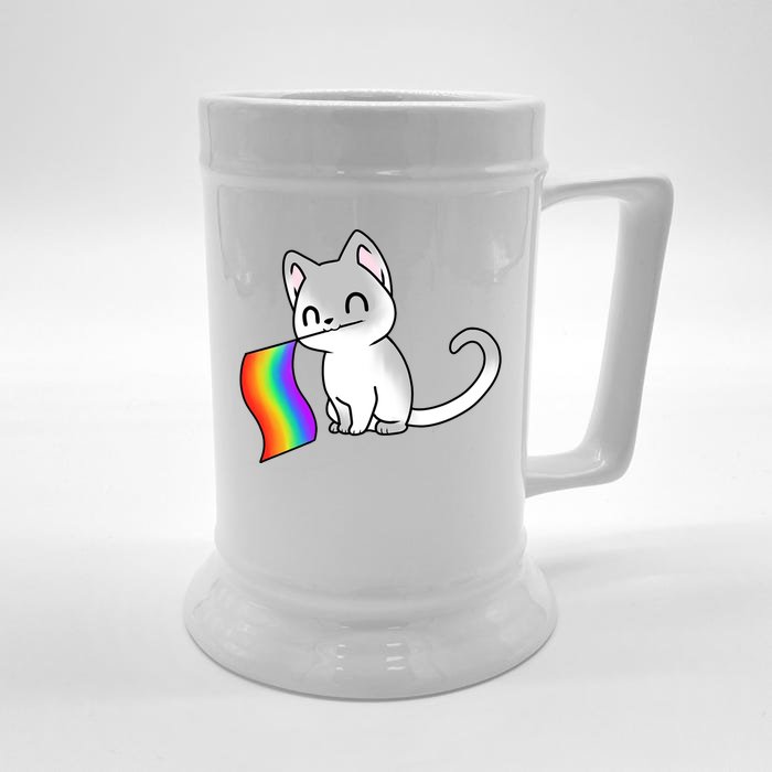 Cat Lgbt Rainbow Flag Pride Month Front & Back Beer Stein