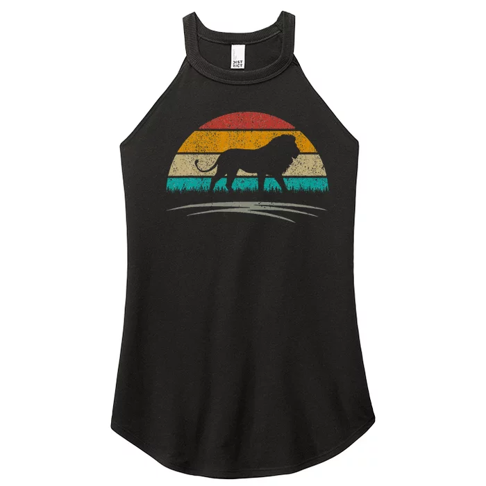 Cute Lion Retro Vintage Lover Lion Women’s Perfect Tri Rocker Tank