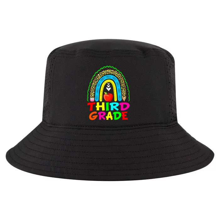 Cute Leopard Rainbow Funny Third Grade Teacher Cool Comfort Performance Bucket Hat