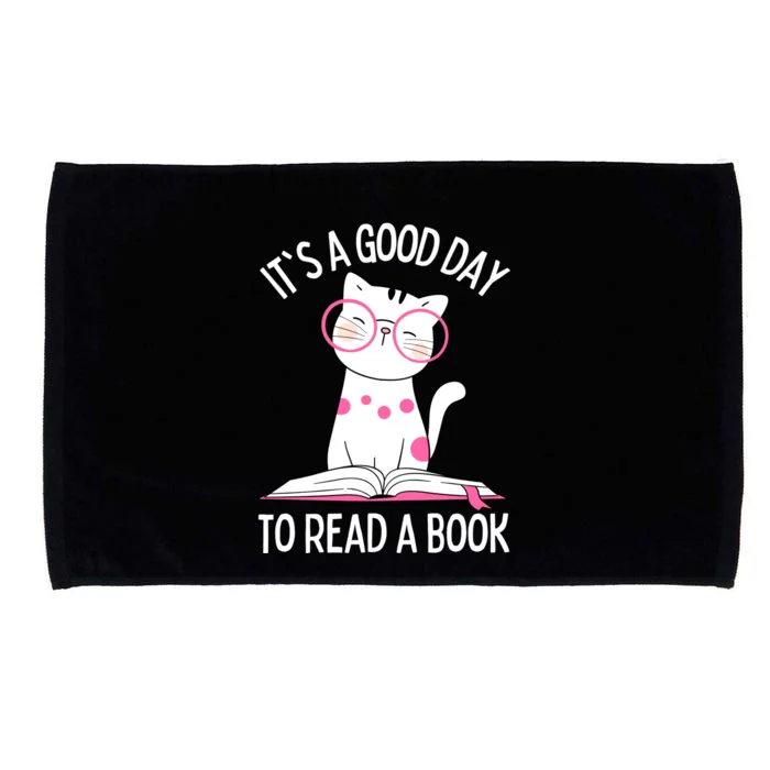 Cat Lover Reading Teacher It's A Good Day To Read A Book Microfiber Hand Towel