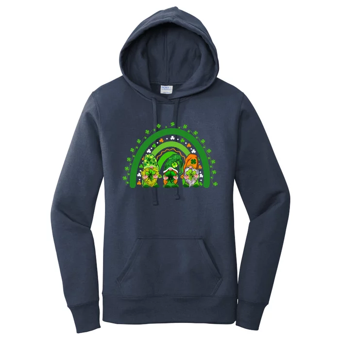 Cute Lucky Rainbow Gnome Happy St Patricks Day Family Outfit Women's Pullover Hoodie