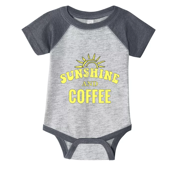 Coffee Lovers | Sunshine and Coffee Retro Style Mothers Day Infant Baby Jersey Bodysuit