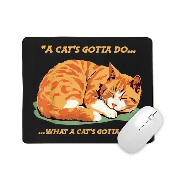 Cat Lover Sleeping Cat A Cats Gotta Do Funny Cat Saying Mousepad