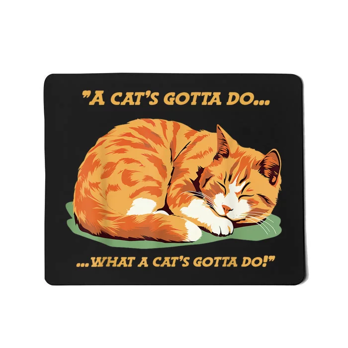 Cat Lover Sleeping Cat A Cats Gotta Do Funny Cat Saying Mousepad