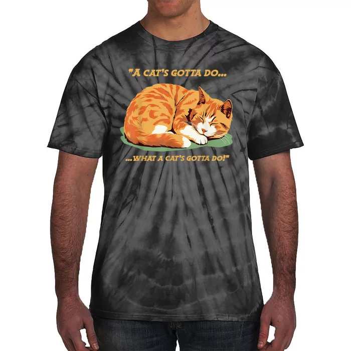 Cat Lover Sleeping Cat A Cats Gotta Do Funny Cat Saying Tie-Dye T-Shirt