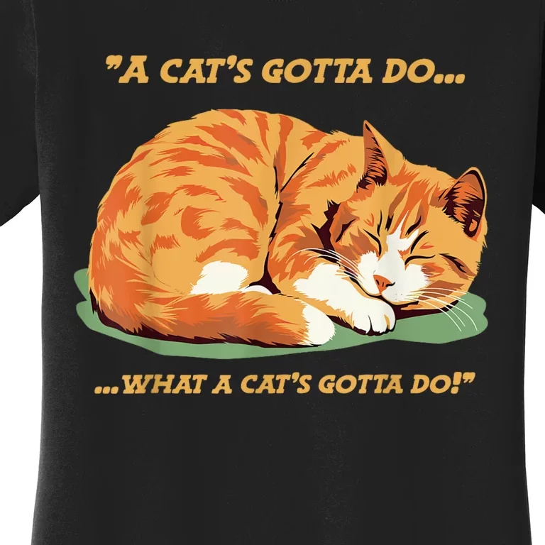 Cat Lover Sleeping Cat A Cats Gotta Do Funny Cat Saying Women's T-Shirt