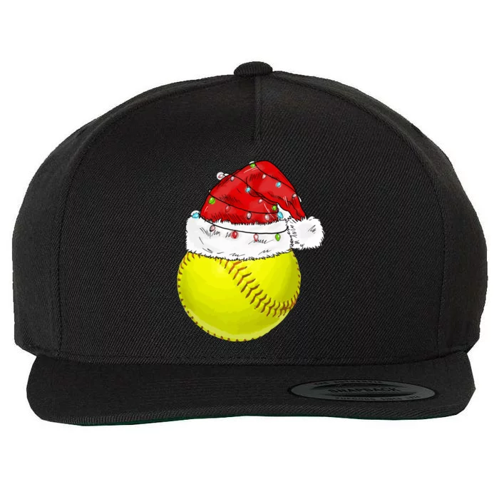 Christmas Lights Softball Santa Hat Xmas Catcher Xmas Cute Gift Wool Snapback Cap